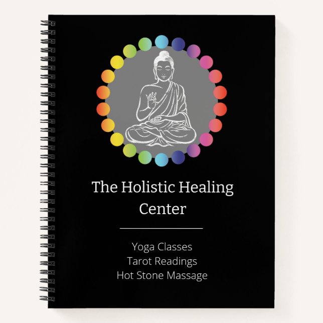 Buddha Rainbow Chakras Spirituelle metaphysische Y Notizbuch (Vorderseite)