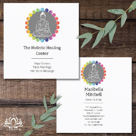 Buddha Rainbow Chakras Spirituelle metaphysische Y Quadratische Visitenkarte