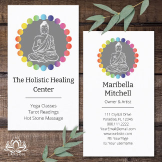 Buddha Rainbow Chakras Spirituelle metaphysische Y Visitenkarte