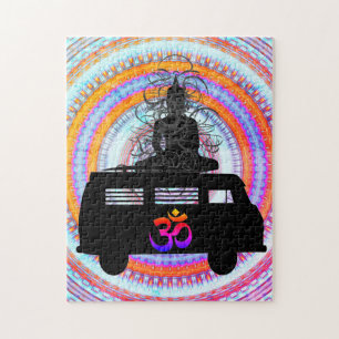 Buddha Retro Hippie Om Symbol Mandala Jigsaw Puzzl