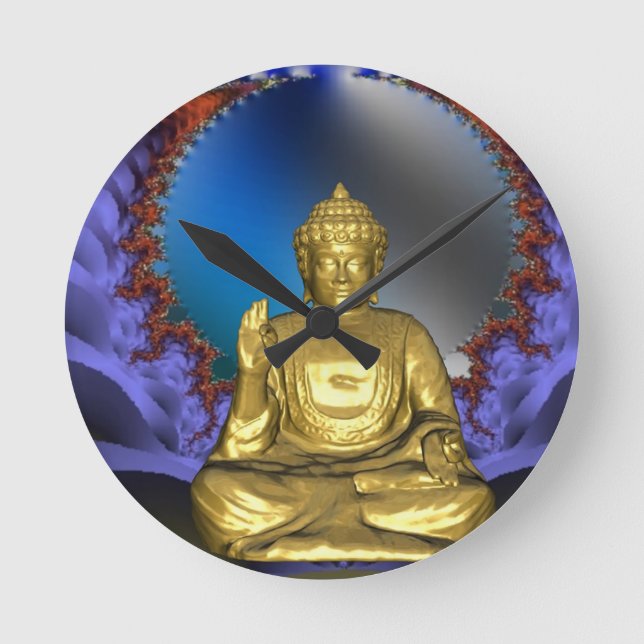 Buddha Runde Wanduhr (Vorderseite)