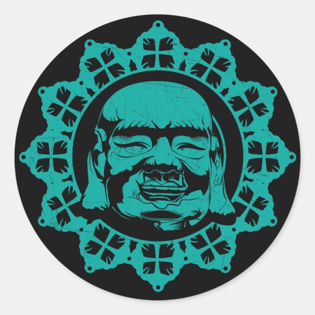 Buddha Runder Aufkleber (Vorderseite)