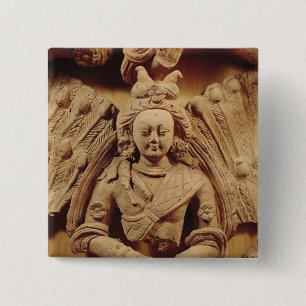 Buddha Sakyamuni, von Tumshuq 6.-. Jahrhundert Button