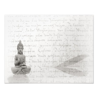 Buddha Schwarz Weiss Design Fotodruck