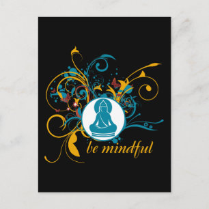 Buddha sei aufmerksam postkarte