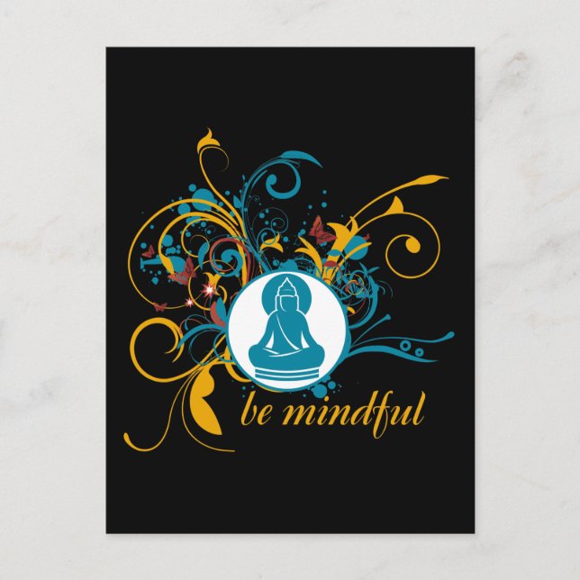Buddha sei aufmerksam postkarte (Vorderseite)