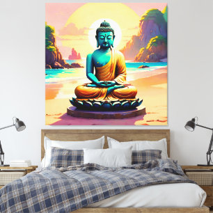 Buddha - Serene Ufer der Erleuchtung Leinwanddruck
