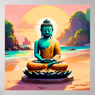 Buddha - Serene Ufer der Erleuchtung Poster