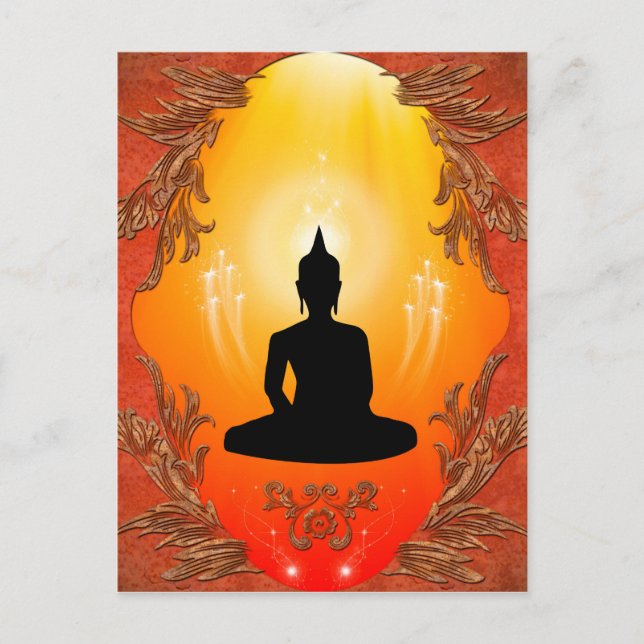 Buddha-Silhouette Postkarte (Vorderseite)