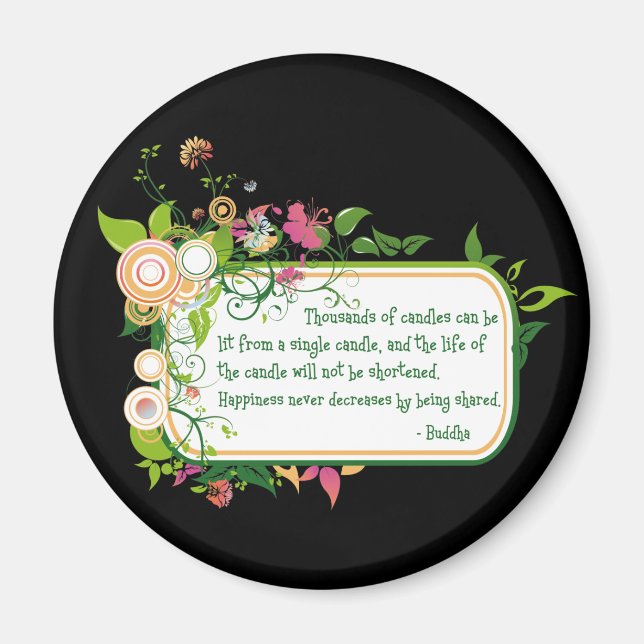 Buddha Single Candle Quote Magnet (Vorne)