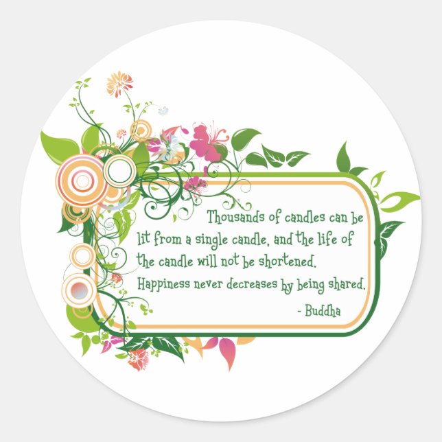 Buddha Single Candle Quote Runder Aufkleber (Vorderseite)