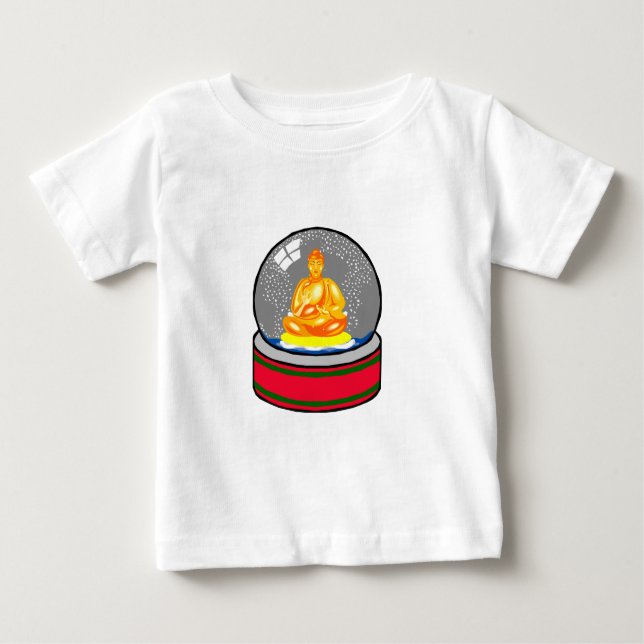 Buddha Snow Globe Baby T-shirt (Vorderseite)