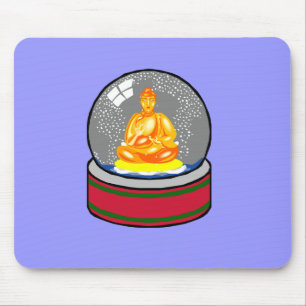 Buddha Snow Globe Mousepad