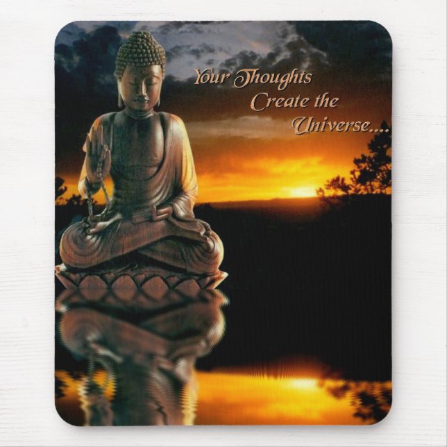 Buddha-Sonnenuntergang mit Zitat Mousepad (Vorne)