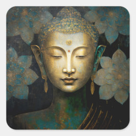 Buddha, spirituelle Meditation Quadratischer Aufkleber