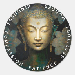 Buddha, spirituelle Meditation Runder Aufkleber