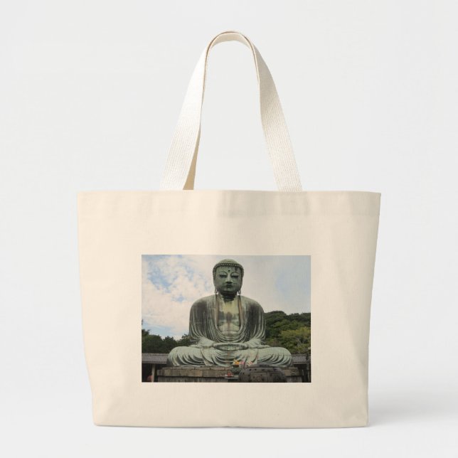 Buddha Statue Buddhismus Jumbo Stoffbeutel (Vorne)