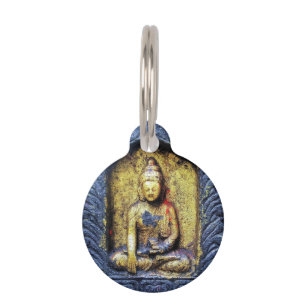 Buddha Statue Buddhistische Kunst Custom Pet Info Haustiermarke
