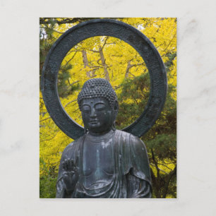 Buddha-Statue im Japanischen Garten Golden Postkarte
