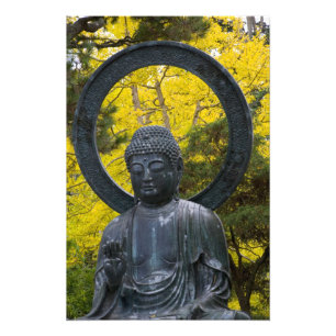 Buddha-Statue in den japanischen Gärten Golden Fotodruck