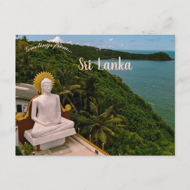 Buddha-Statue in Sri Lanka Postkarte (Vorderseite)