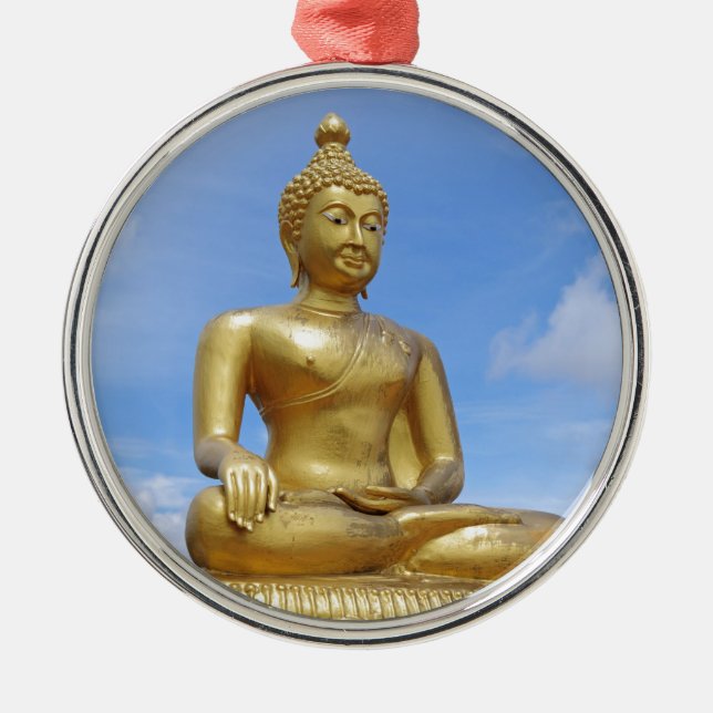 Buddha-Statue Ornament Aus Metall (Vorne)