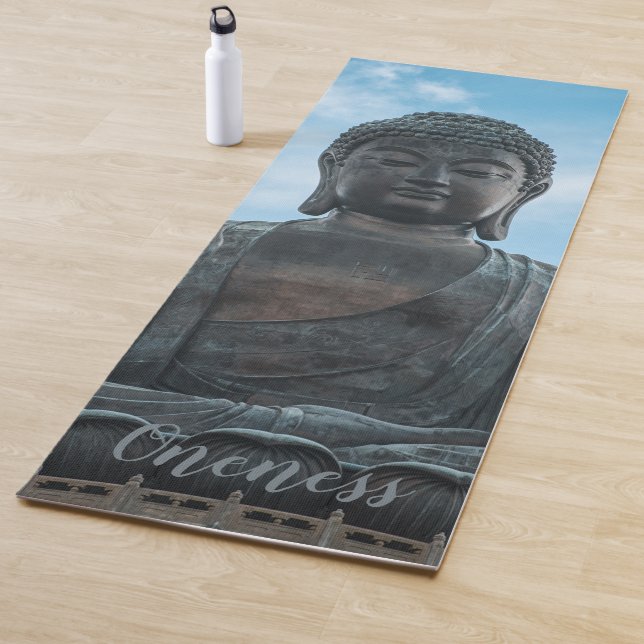 Buddha Statue Sky Inspiration Eins Seite Yogamatte (Beispiel)