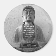 Buddha-Statue, Zitat, Meditation, Magnet