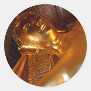 Buddha stützendes ~ buddhistischer Tempel-Foto Runder Aufkleber