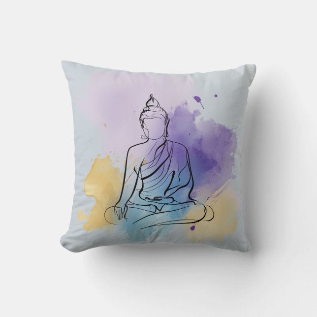 Buddha Throw Pillow | Zen-Meditation Kissen (Vorderseite)