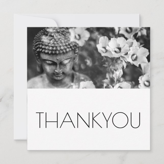 BUDDHA UND BLUME DANKIE FLACHKARTE DANKESKARTE (Vorderseite)
