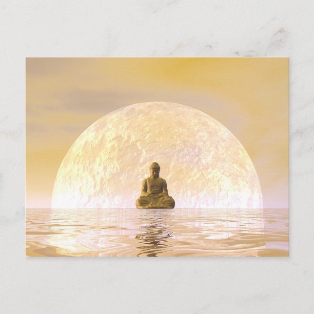 Buddha und Mond Postkarte (Vorderseite)