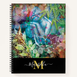 Buddha und Rosa Lotus Blume Monogram personalisier Notizbuch