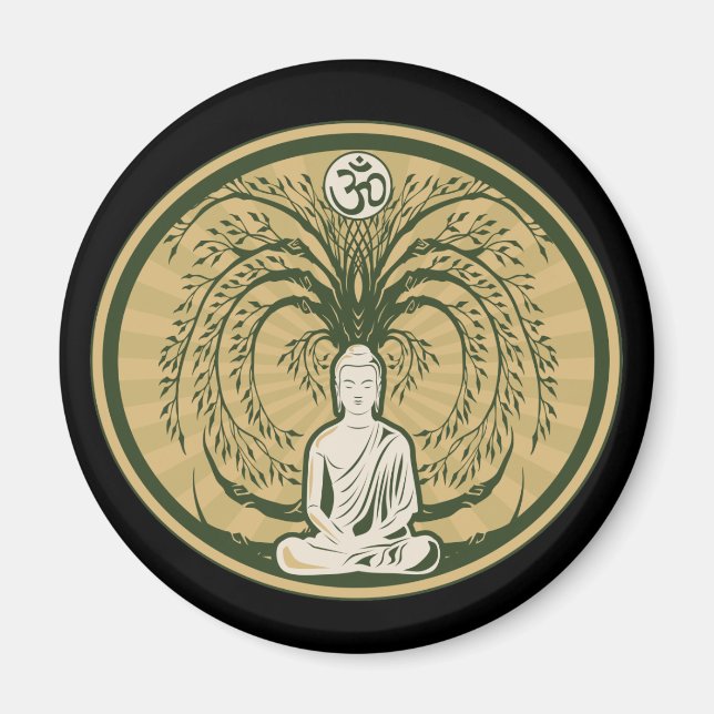 Buddha unter dem Bodhi-Baum Magnet (Vorne)