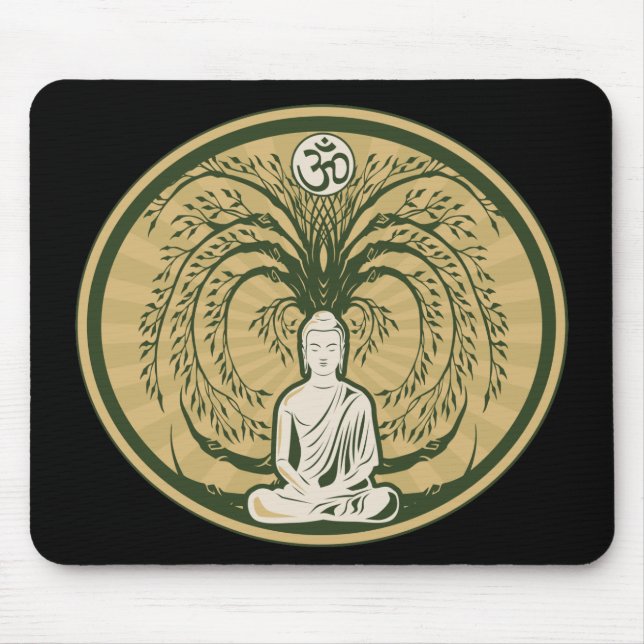 Buddha unter dem Bodhi Baum Mousepad (Vorne)