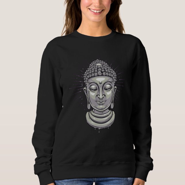 Buddha Vintag, Buddhismus Meditation Sweatshirt (Vorderseite)