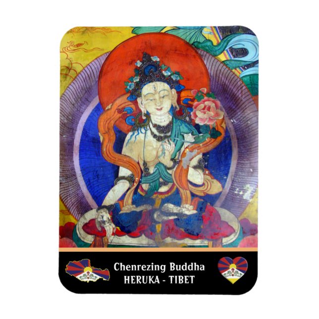 Buddha, Vintag Heruka & Tibet /Dharma Magnet (Vertikal)