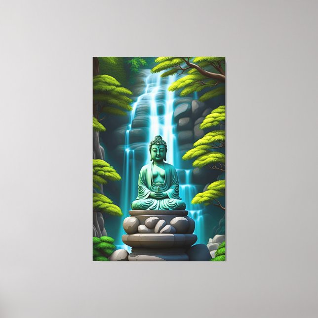 Buddha Waterfall Leinwanddruck (Vorderseite)