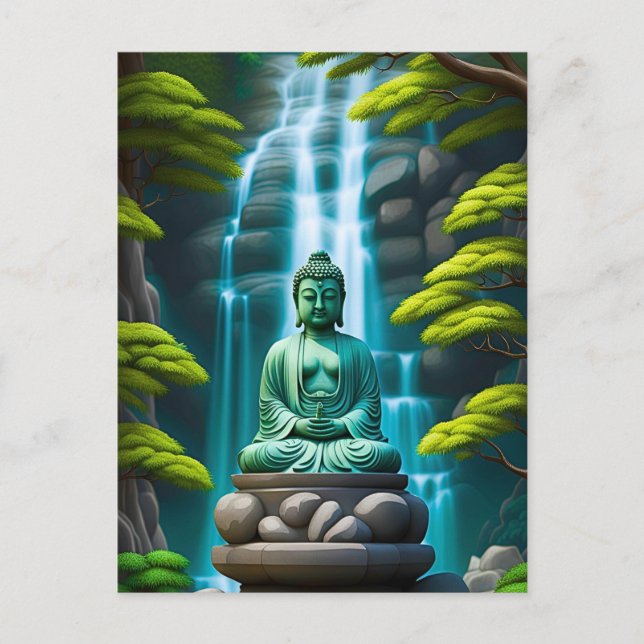 Buddha Waterfall Postkarte (Vorderseite)