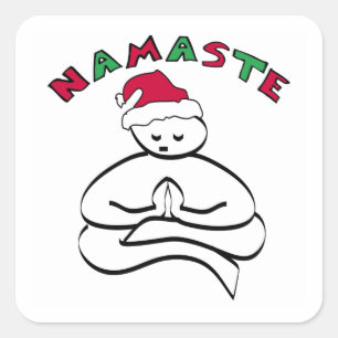 Buddha Weihnacht Quadratischer Aufkleber