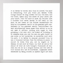 Buddha Wisdom Wörter zitieren Poster