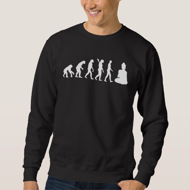 Buddha Yoga Evolution Hinduism Meditation Wisdom S Sweatshirt (Vorderseite)