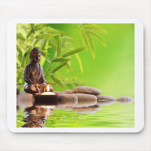 Buddha Zen Ruhe Garten Mousepad (Vorne)