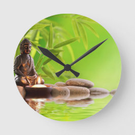 Buddha Zen Ruhe Garten Runde Wanduhr