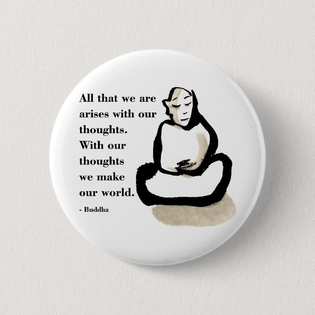 Buddha-Zitat: Alle, dass wir sind Button (Vorderseite)