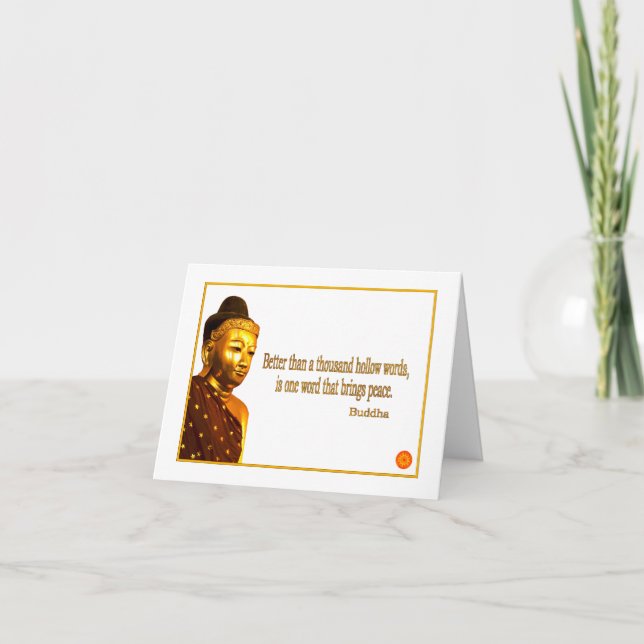Buddha-Zitat ~ eins Wort, das Frieden holt Karte (Vorderseite)