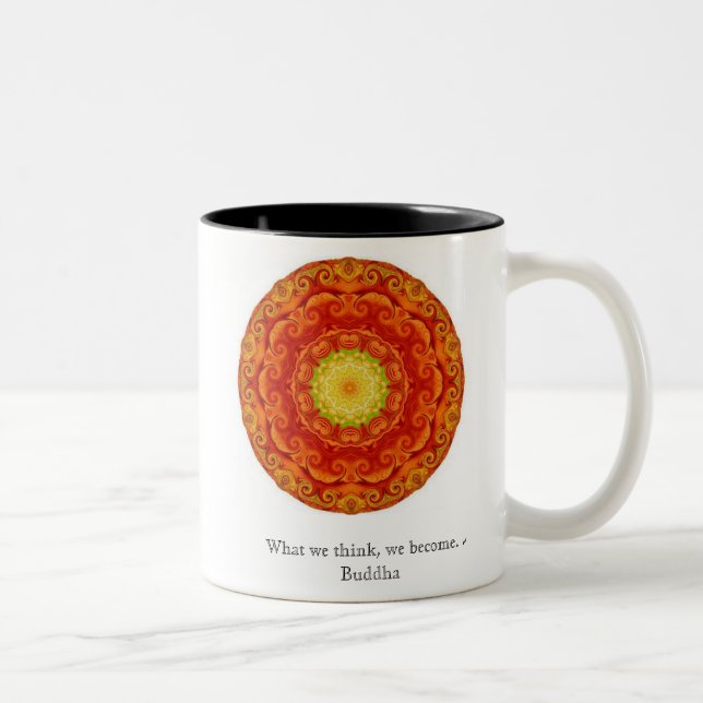 Buddha-Zitat inspirieren motivierend Zweifarbige Tasse (Rechts)