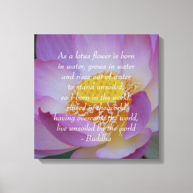 Buddha Zitat Lotus Blume Leinwanddruck (Vorderseite)
