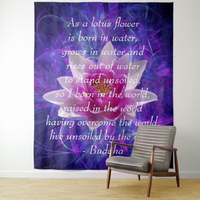 Buddha Zitat Lotus Blume Wandteppich (Beispiel)
