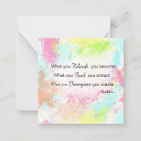 *~ Buddha Zitat Pastel Wasserfarbe AP62 Note Card